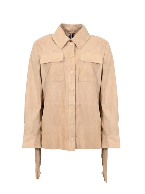 Giacca-camicia Malcom in pelle con maxi frange Liviana Conti | F6SX41W76-0